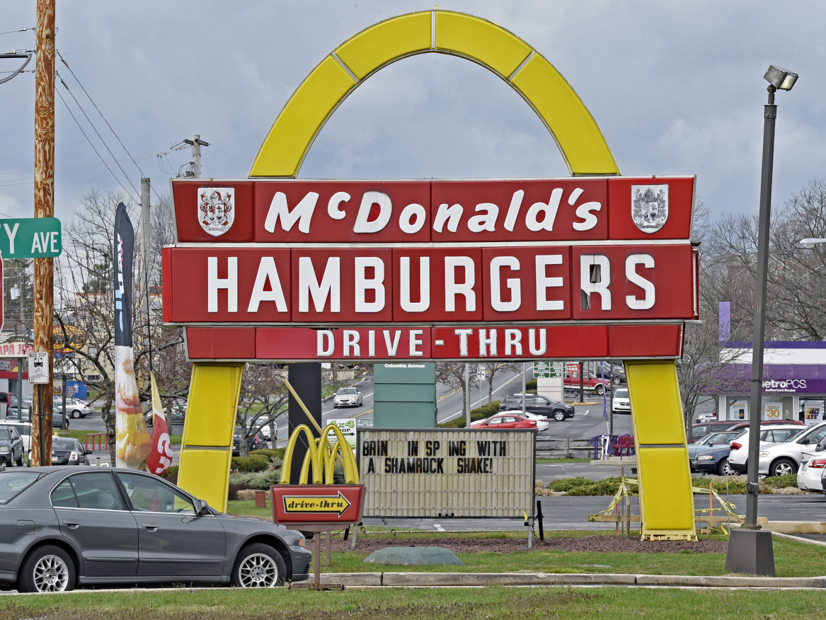 Installed in 1962, single-arch sign for first Lancaster County