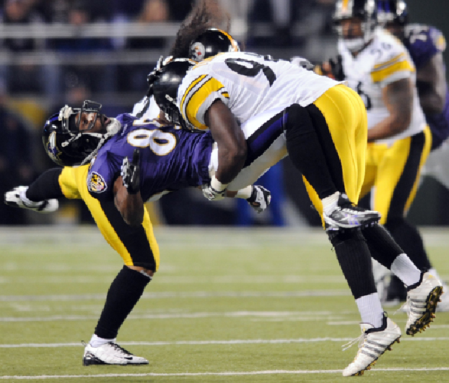 Pittsburgh Steelers strong safety Troy Polamalu (43) during a time-out in  the first quarter of an NFL football game against the Baltimore Ravens on  Sunday, Oct. 20, 2013, in Pittsburgh. The Steelers