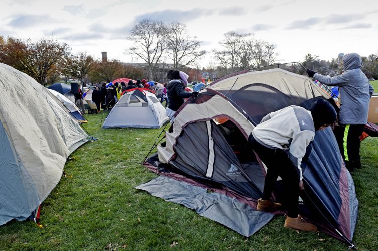 Braving bitter cold, McCaskey students make their own Hooverville ...