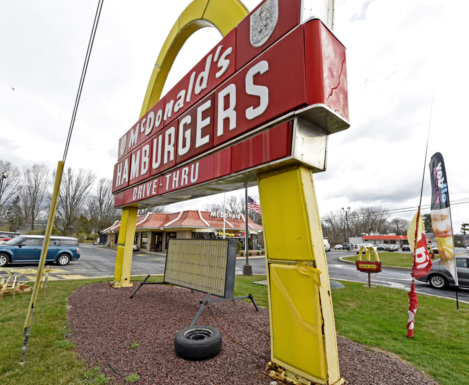 Installed in 1962, single-arch sign for first Lancaster County