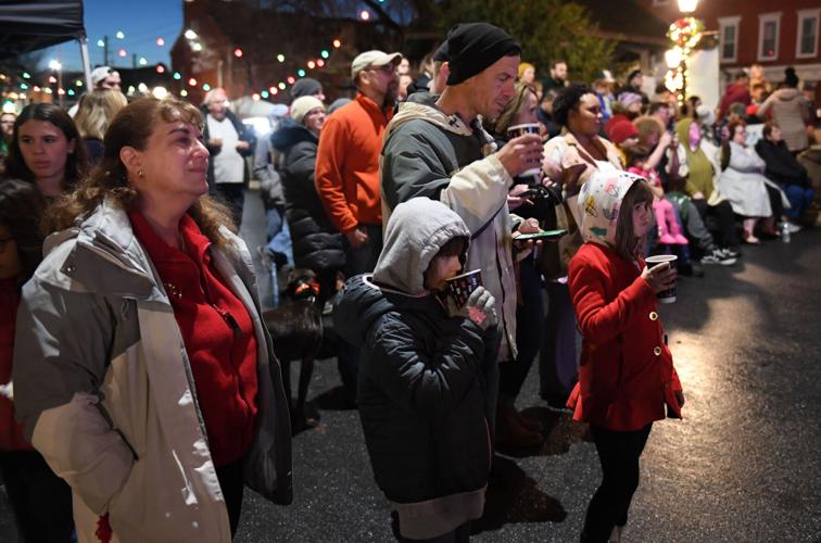 Annual Christmas tree lighting in historic square in Manheim Borough