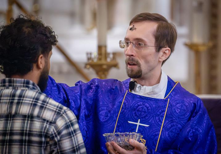Anointed with ashes St. Mary's Catholic Church holds Ash Wednesday