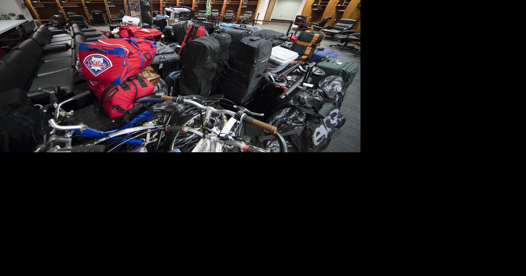 What includes 5,000 cups, 2,400 baseball and 1,200 bats? The truck the Phillies pack for spring training