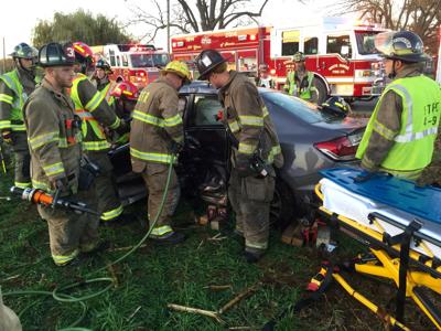 car township salisbury lancasteronline confined firefighters roads wrecked driver wednesday work