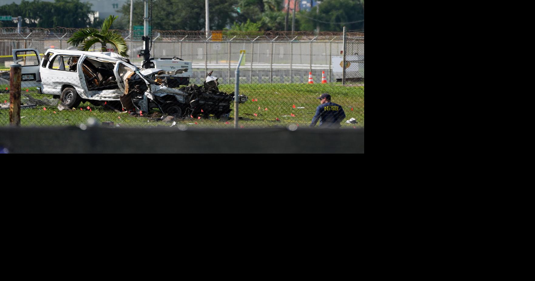 Los 5 muertos en choque de avión de carga en Miami iban en una furgoneta de limpieza: autoridades