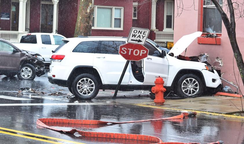 Car hits house, gas meter after being hit by other vehicle in Lancaster ...
