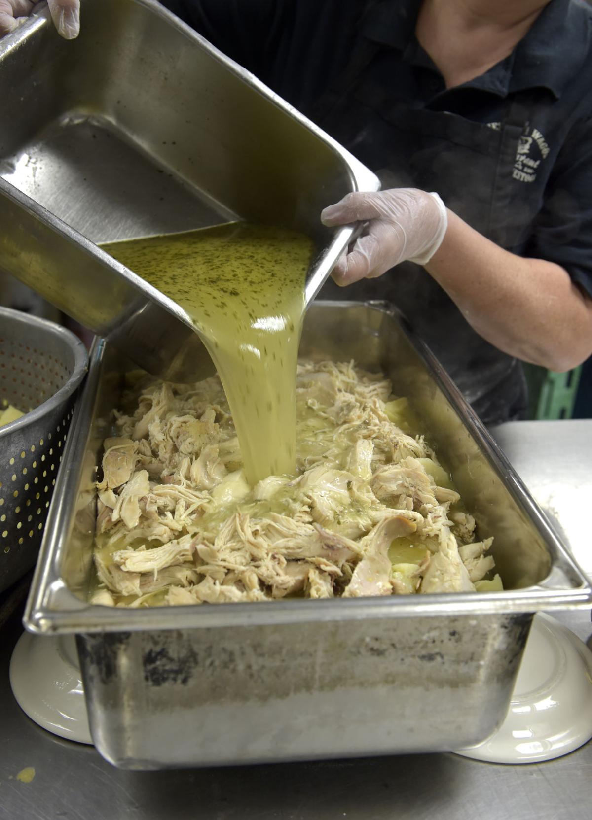 Discuss Pot pie in Lancaster County is comfort food, minus the crust