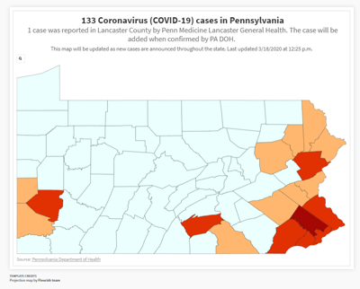 Pennsylvania Reports First Covid 19 Related Death Local News Lancasteronline Com