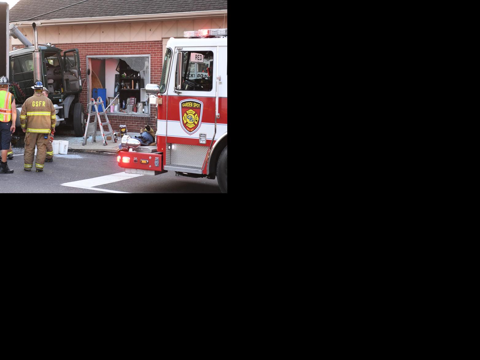 Tractortrailer crash in New Holland Borough sends hazmat, collapse