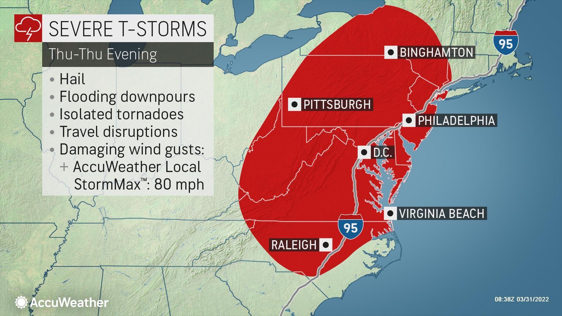 High winds and thunderstorms forecast for Lancaster County Thursday
