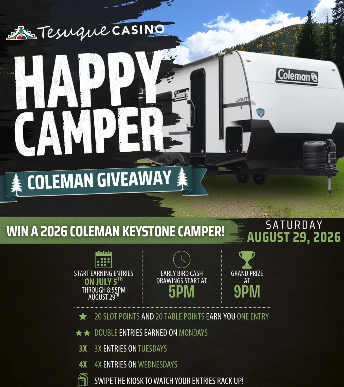 Business Spotlight: Tesuque Casino launches Coleman Camper Giveaway