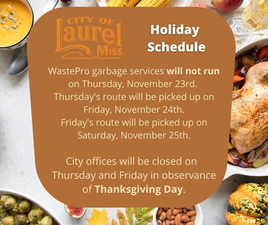 Thanksgiving garbage schedules | Free News