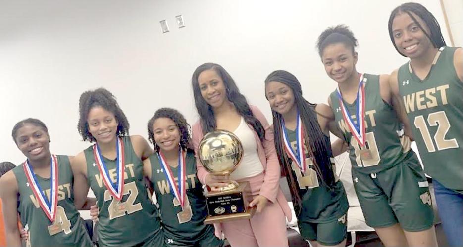 3.11 West Jones Lady Mustangs, Coach Sharon Murray and some of the Lady Mustangs.jpeg