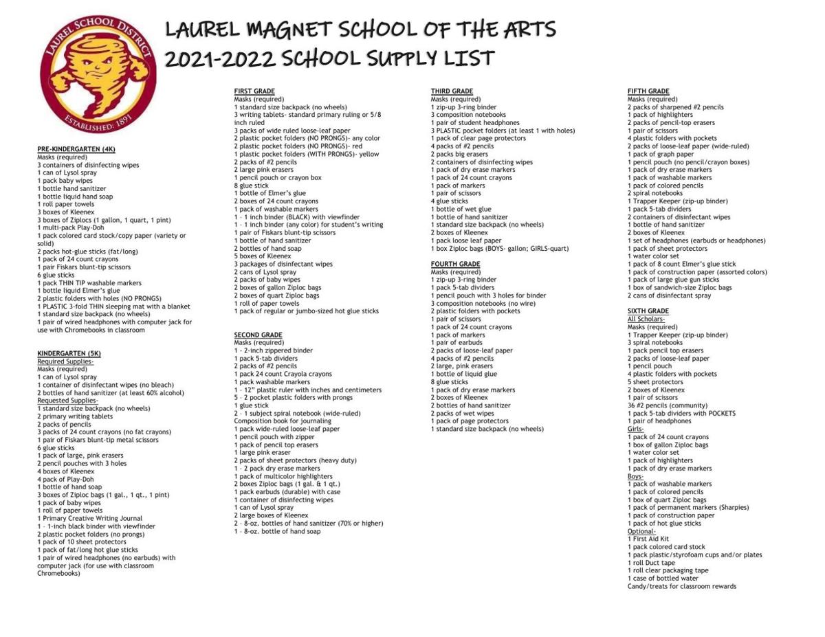 School Supply List - Sumter County High School