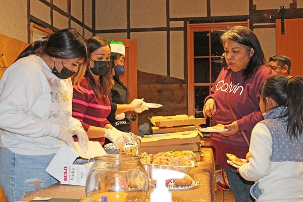 Serving food