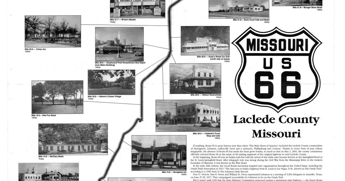 Drive historic Route 66 in Laclede County with this map (front) | Maps ...