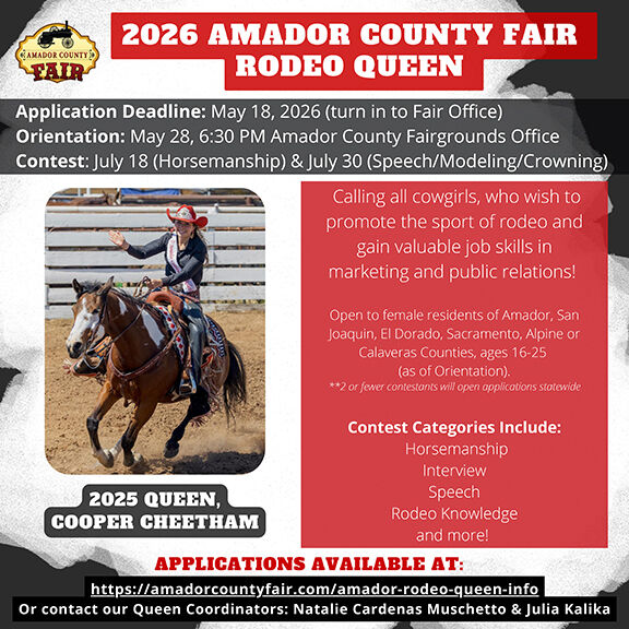 2026 Amador County Fair Rodeo Queen Application Deadline — Monday, May ...