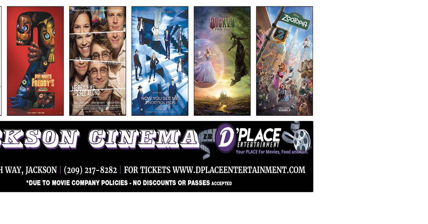 Jackson Cinema is D'Place: Movie Times December 5 2025 — December 11, 2025