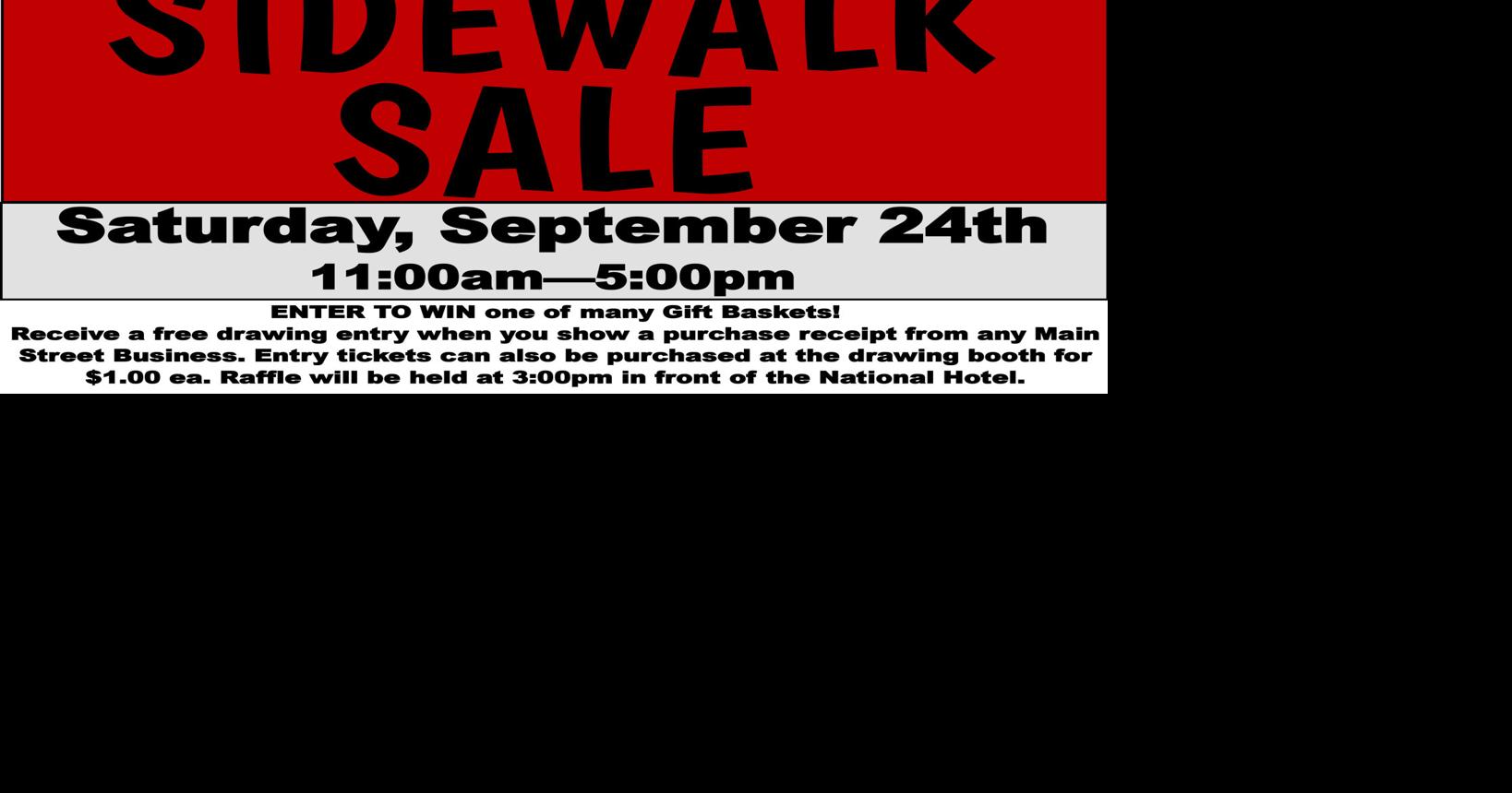 Save the Date Downtown Jackson, CA Sidewalk Sale — Saturday, September