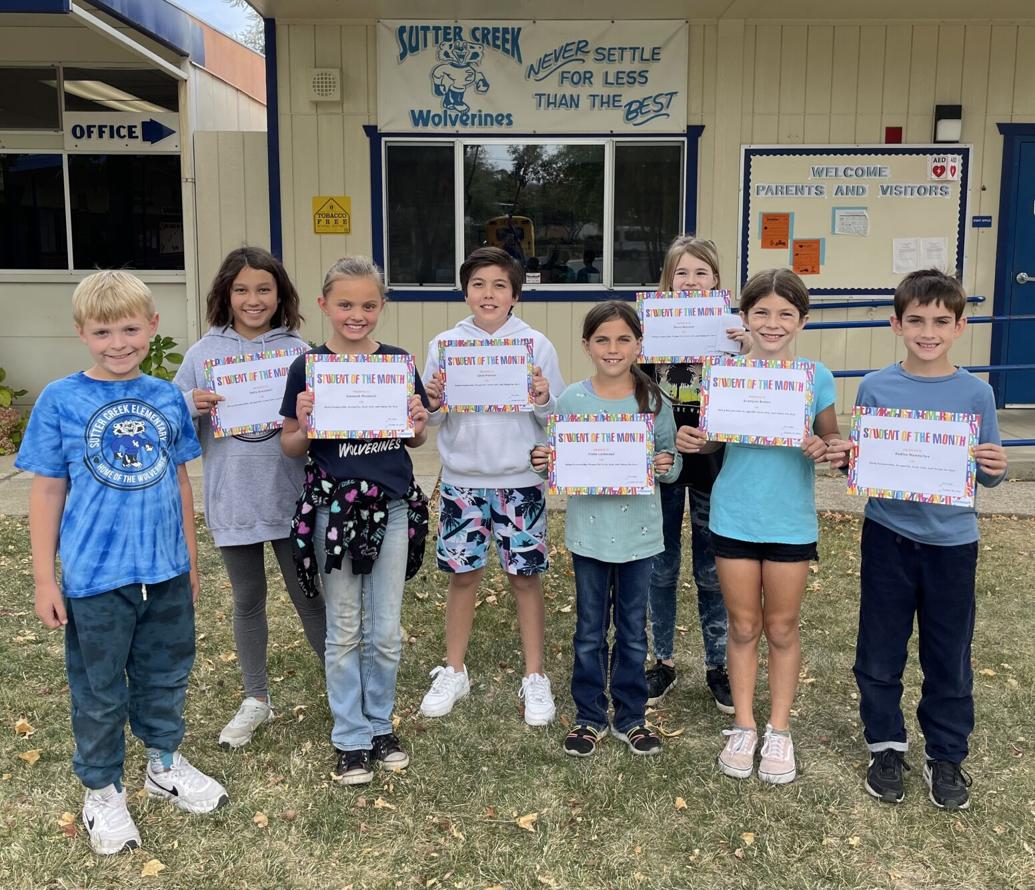 Celebrating Students Sutter Creek Elementary October 2022 Students of