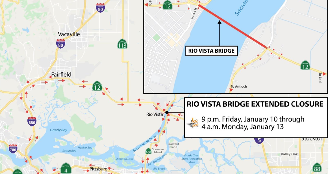 Rio Vista Bridge scheduled for third 55-hour closure | Press Releases