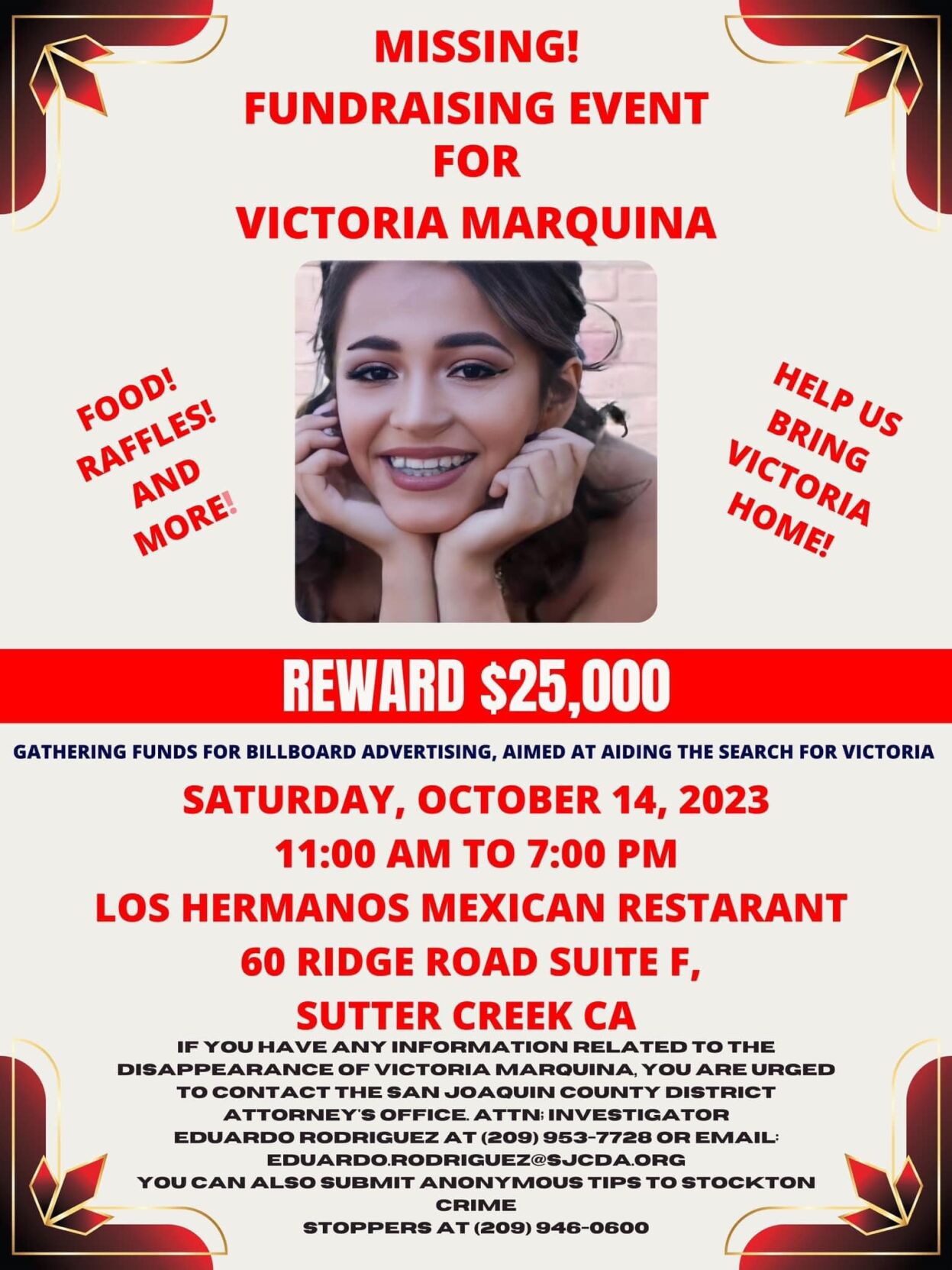 Search for Victoria Marquina continues; fundraiser planned for October ...