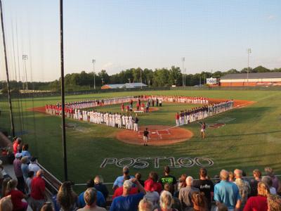 legion baseball american sports void fans another tournament state season cherryville fraley ceremonies opening field last