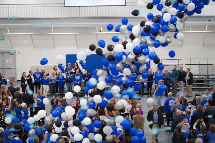 SCA Fieldhouse Ribbon Cutting Balloons Feb 2023