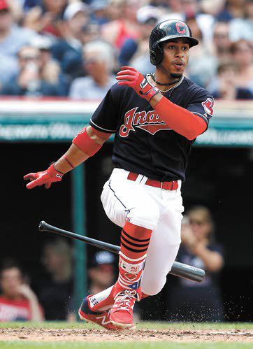 Michael Brantley and Francisco Lindor Photograph by Jason Miller