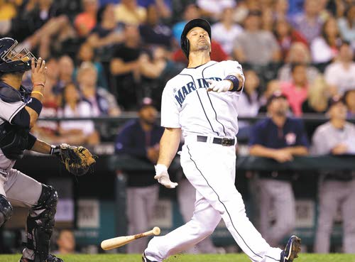 Houston Astros batter Carlos Coporan hits a two-RBI double during