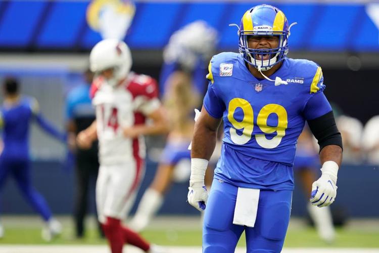 Rams' Matthew Stafford and Aaron Donald after beating the Seahawks