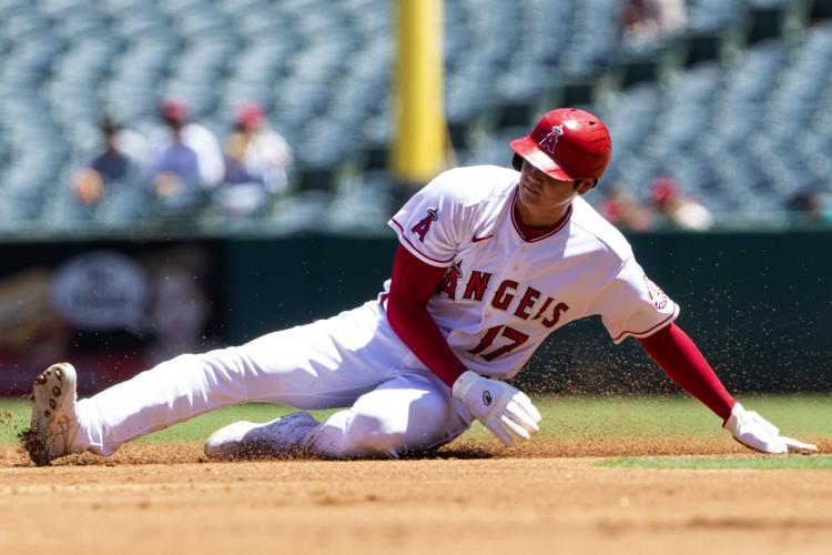 Shohei Ohtani of the Los Angeles Angels hit a solo home run in the third  inning of a baseball game against the Seattle Mariners on June 25, 2022, at  Angel Stadium in