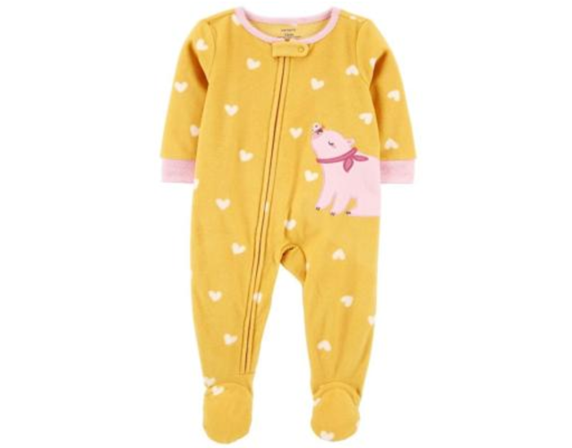 Recalled The William Carter Company Infant’s Yellow Footed Fleece Pajamas