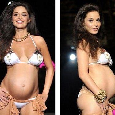Sexy mama: Italian model runs the catwalk six months pregnant