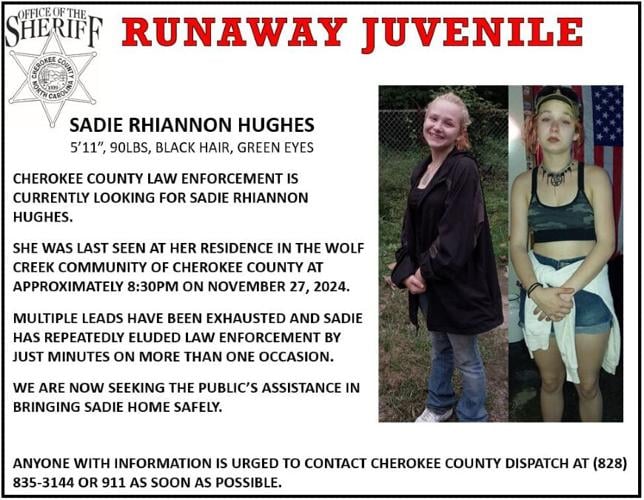 Cherokee County Sheriff's Office seeks help with finding runaway ...