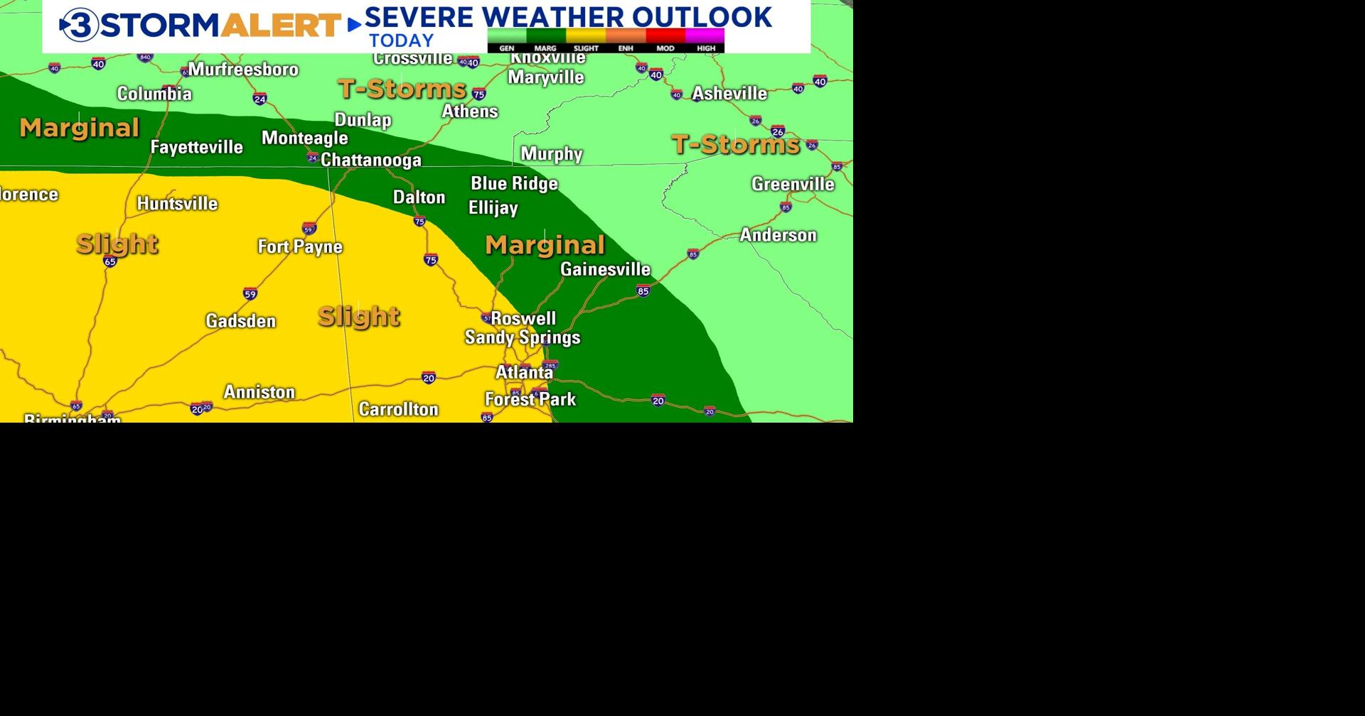 Storm alert tonight: strong storms possible across parts of the Tennessee Valley