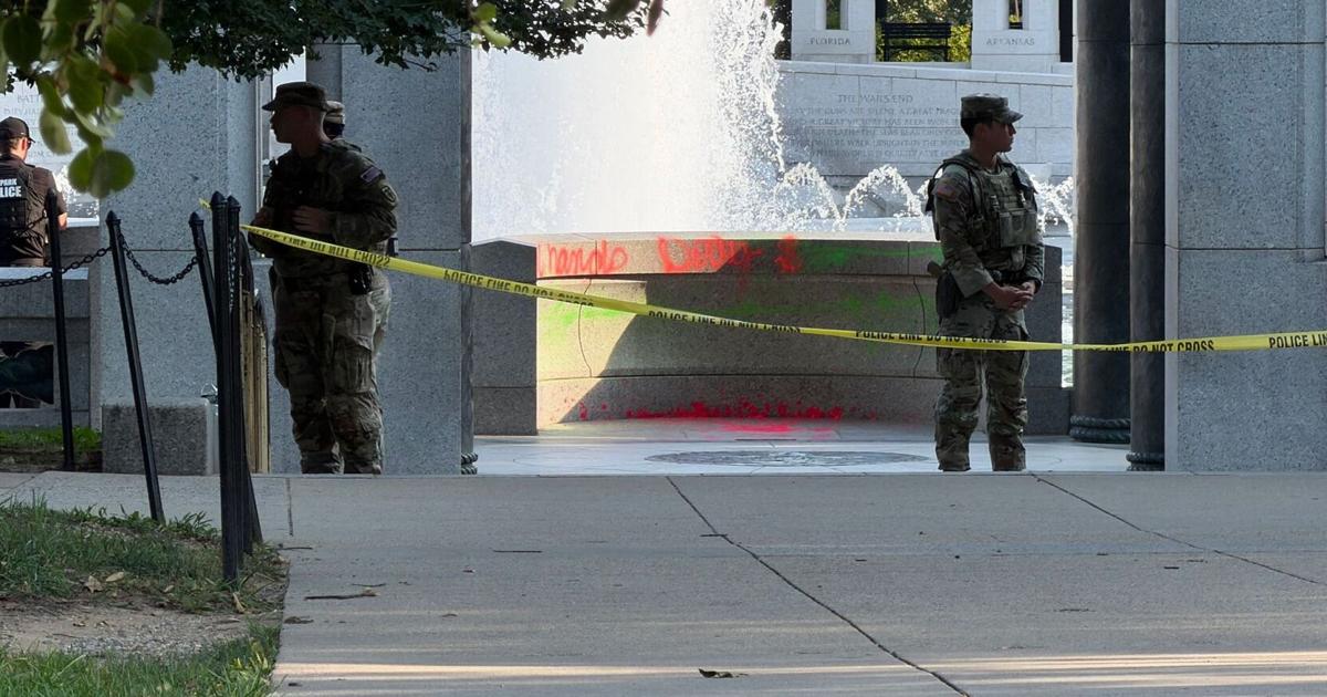 Woman arrested and charged for vandalizing World War II Memorial in DC