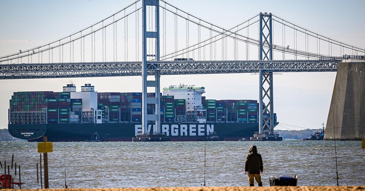 Evergreen container ship freed after month aground in Chesapeake Bay ...