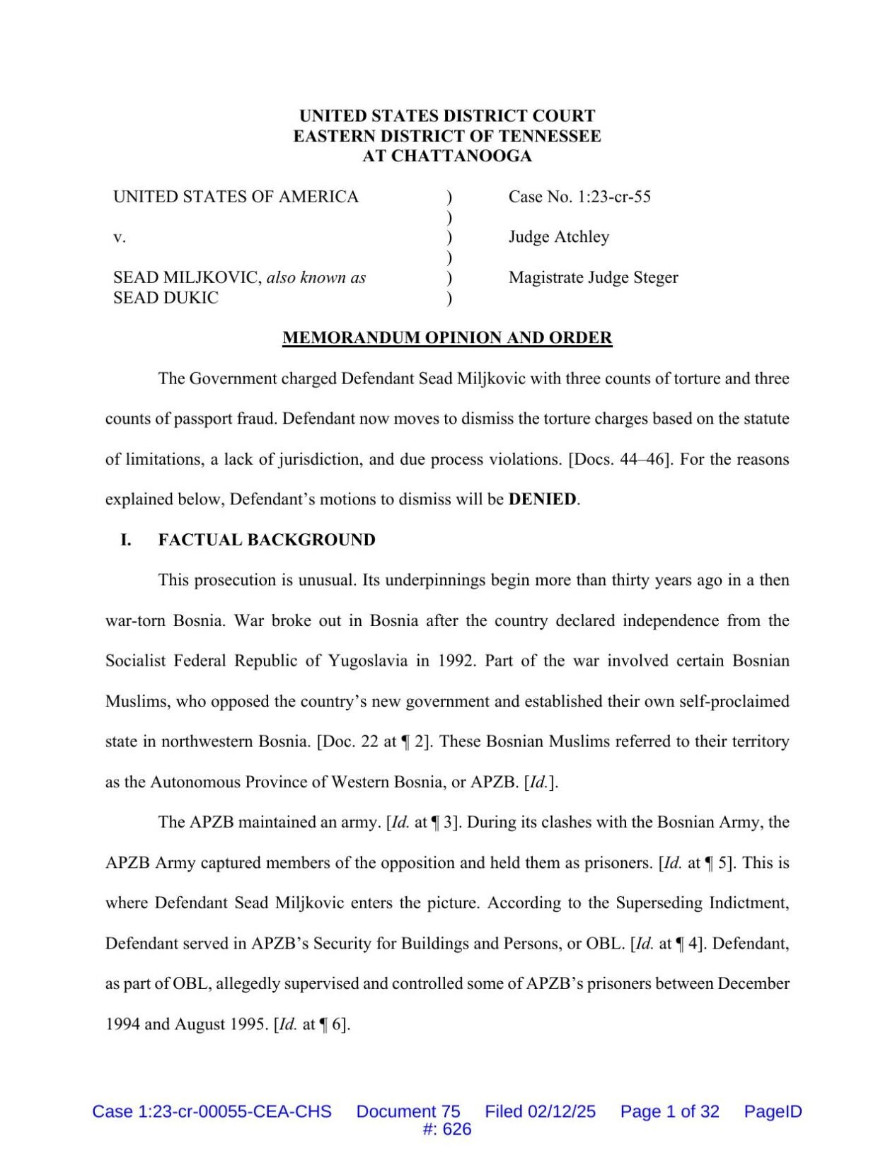 Motion dismissal