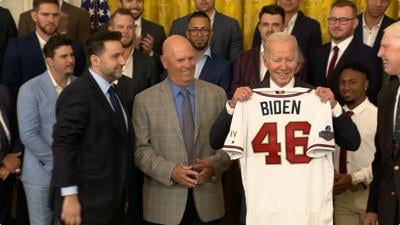 Biden welcomes World Series champion Atlanta Braves to the White House