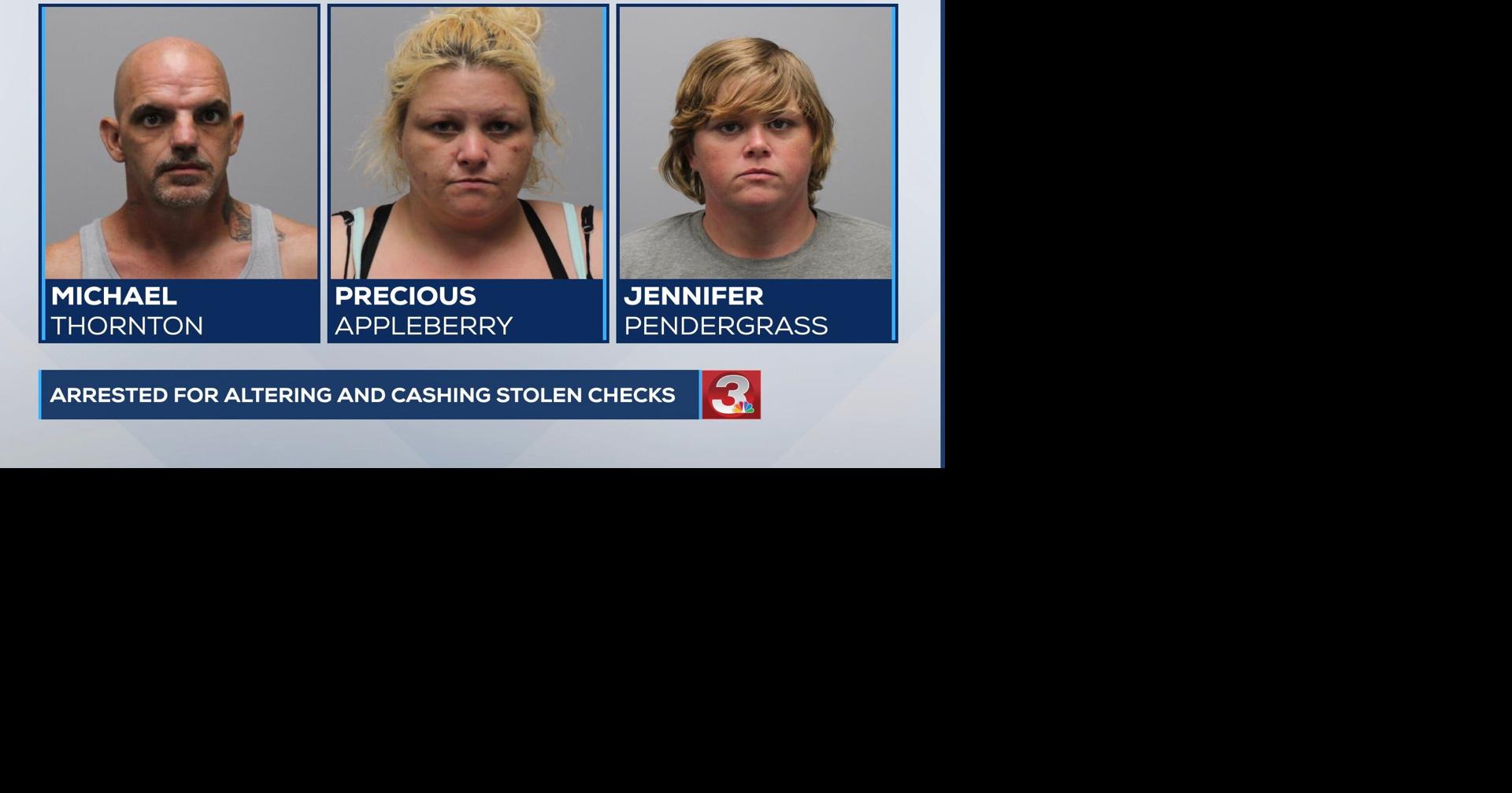 3 arrested for altering and cashing stolen checks, BCSO says ...