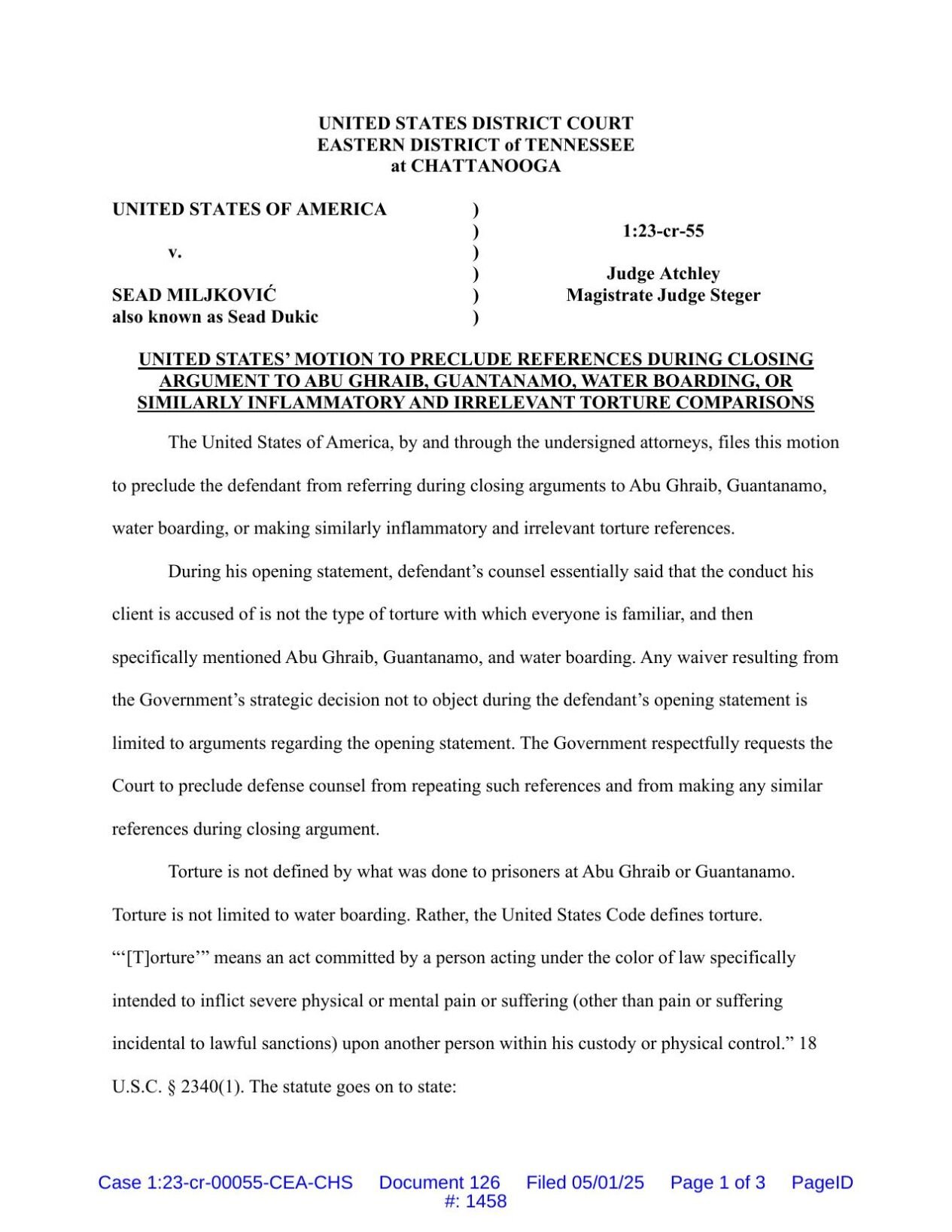 Motion to preclude references in defense closing argument