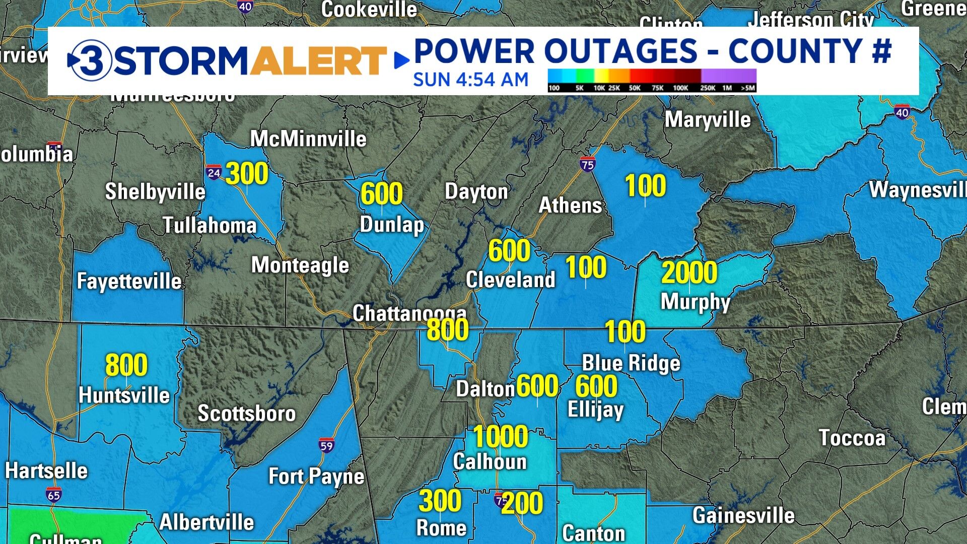 Strong Wind Gusts And Power Outages In TN Valley Local News 