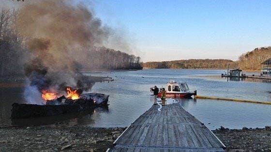 UPDATE: Boat fire hits marina at Harrison Bay State Park