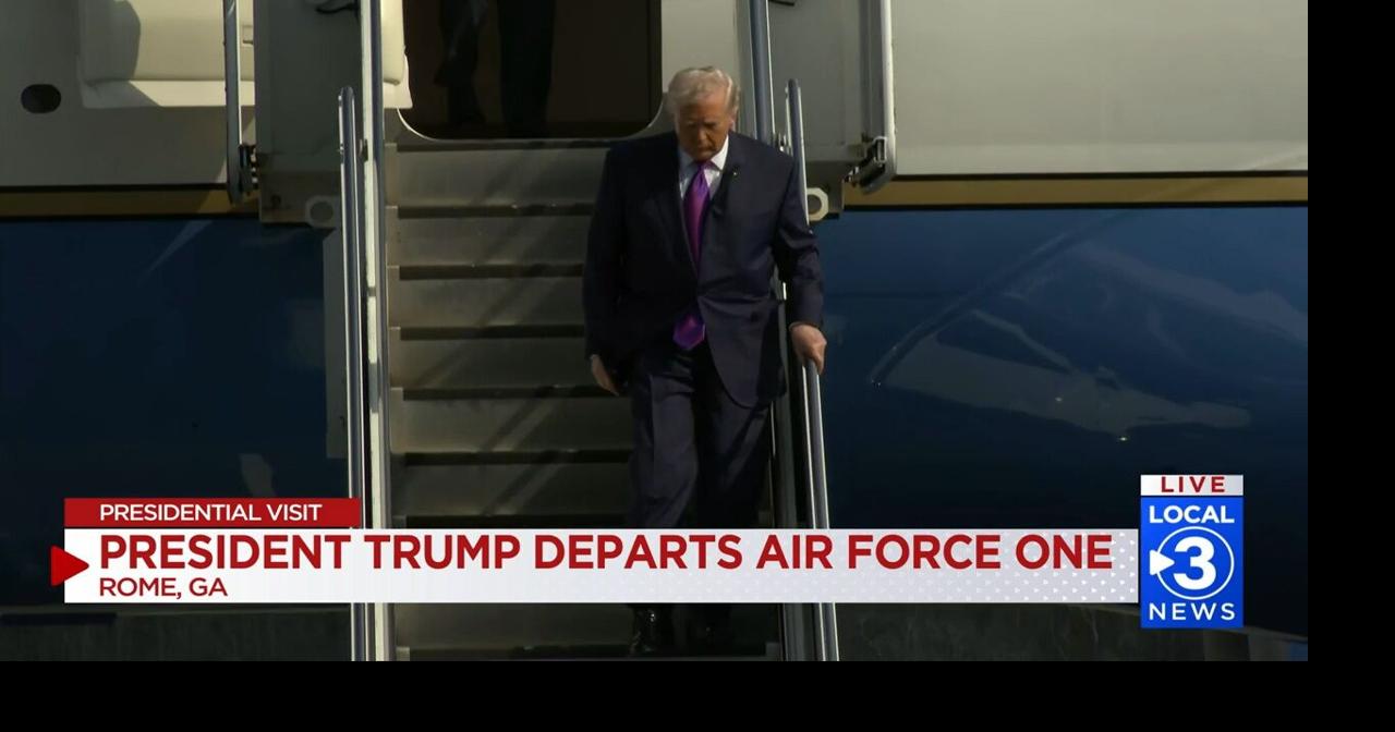 President Trump arrives in Rome, GA | Presidential Visit | local3news.com
