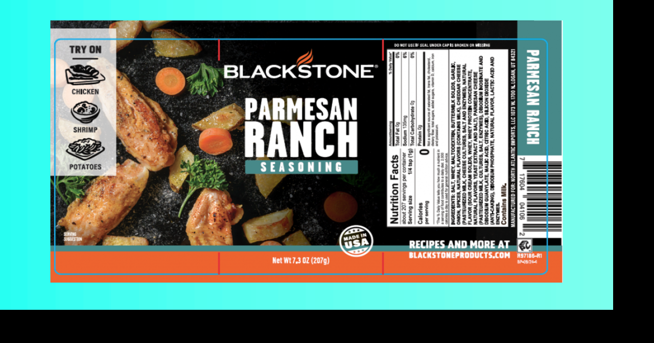 Blackstone Products recalls Parmesan Ranch seasoning over possible salmonella contamination