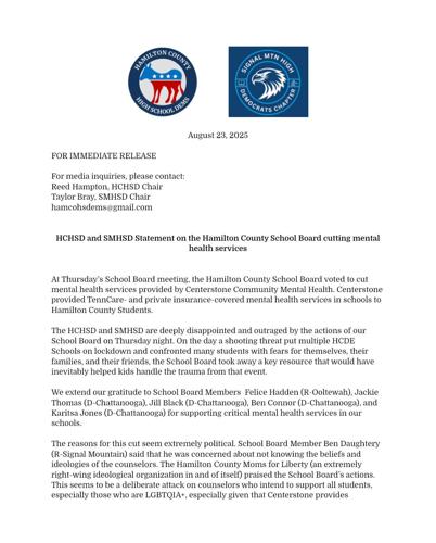 Hamilton County School Board ends partnership with mental health ...