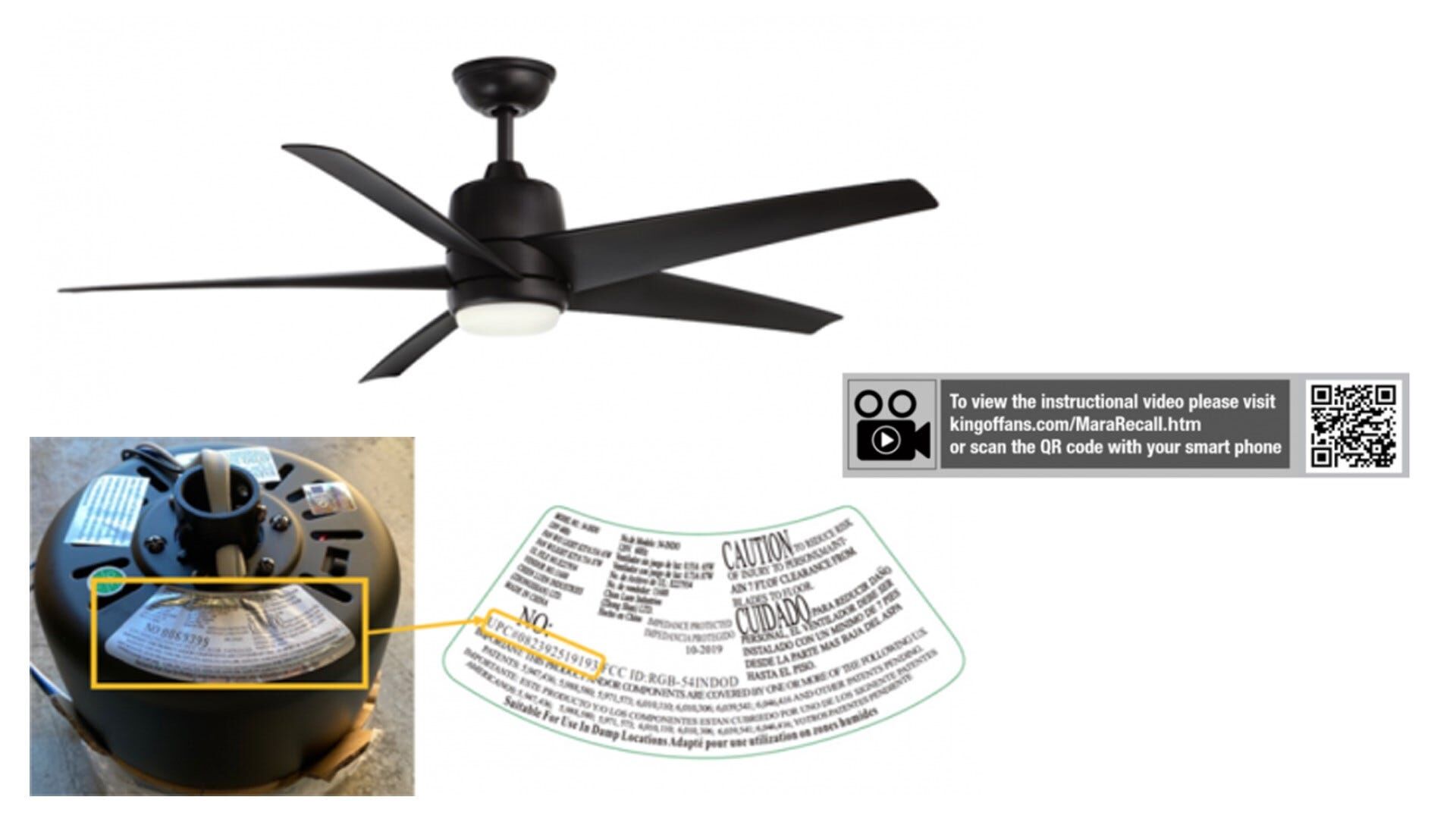 190,000 ceiling fans recalled because 