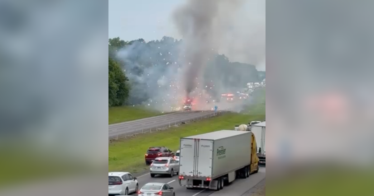 Truck carrying fireworks explodes on I-75 north in Hamilton Co.
