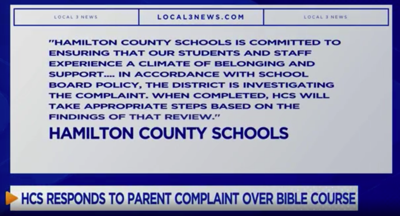 Hamilton County Schools responds to bible course complaint